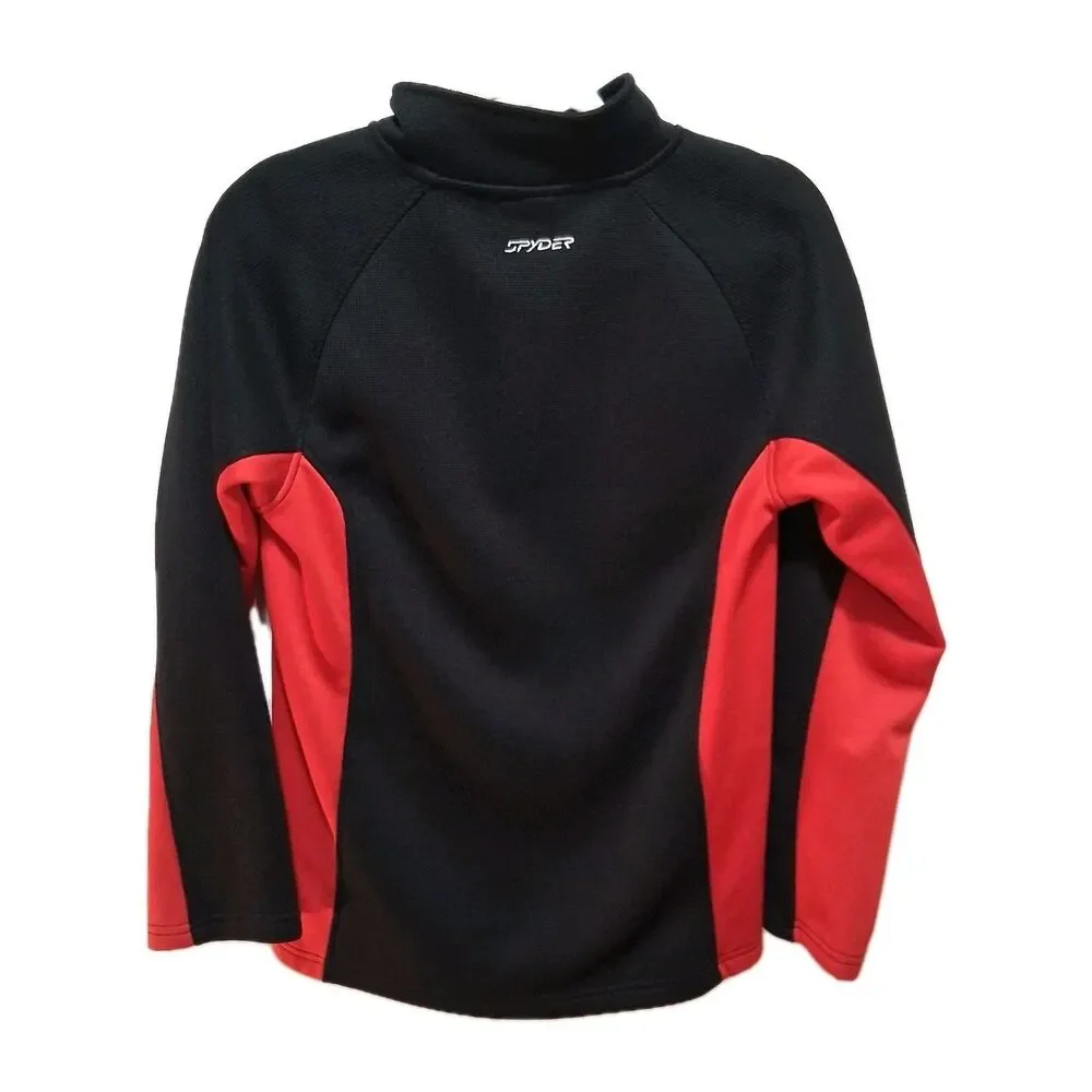 Spyder Boys Full Zip Ski Jacket Red Black Performance Fleece Snowboarding Sz  XL